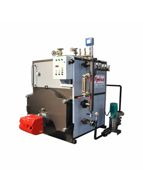 KUBUŞ KDBJ SERIES, PRISMATIC TYPE STEAM GENERATOR WITH DOMINATED CONDENSER AND LIQUID-GAS FUEL.